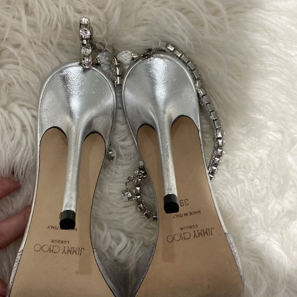 Jimmy Choo Saeda 100 glittered plexi‎ pumps size 39EU - Picture 9 of 13